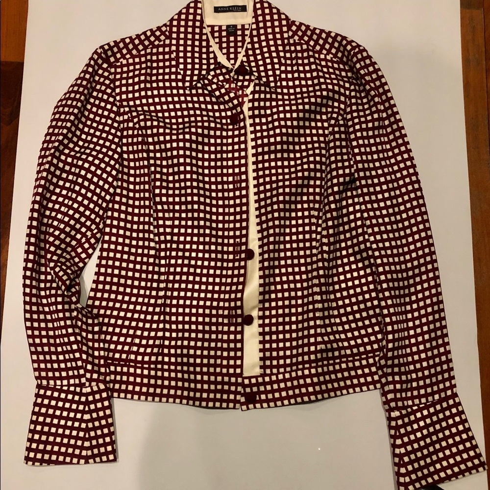 NEW ANNE KLIEN BLOUSE 100% SILK